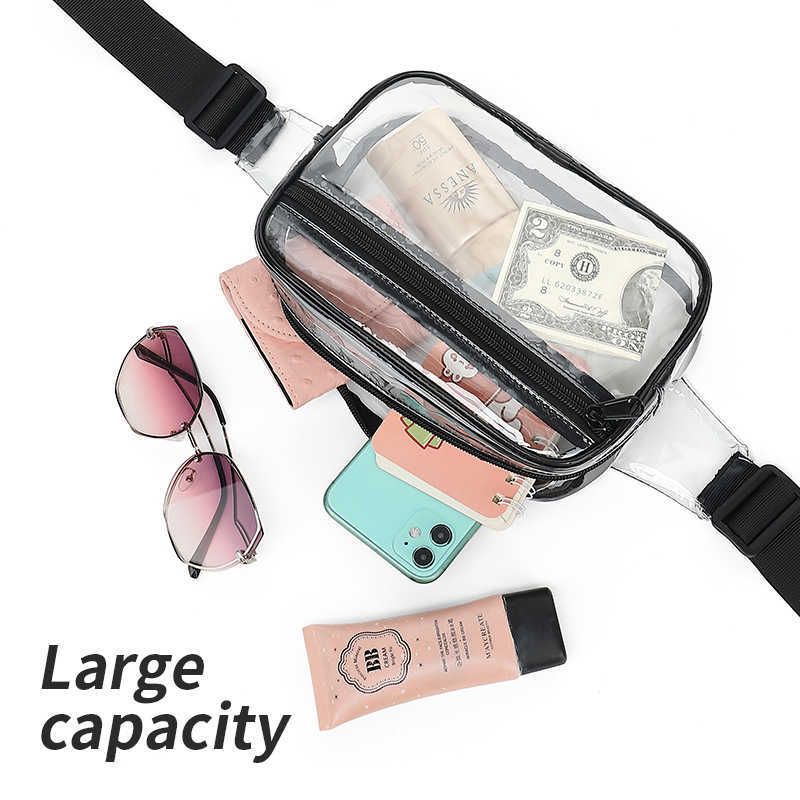 Pvc Material Transparent Waist Bag Trendy Chest Bag Waterproof Crossbody Bag Outdoor Sports Phone Bag Casual Shoulder Bag H251015