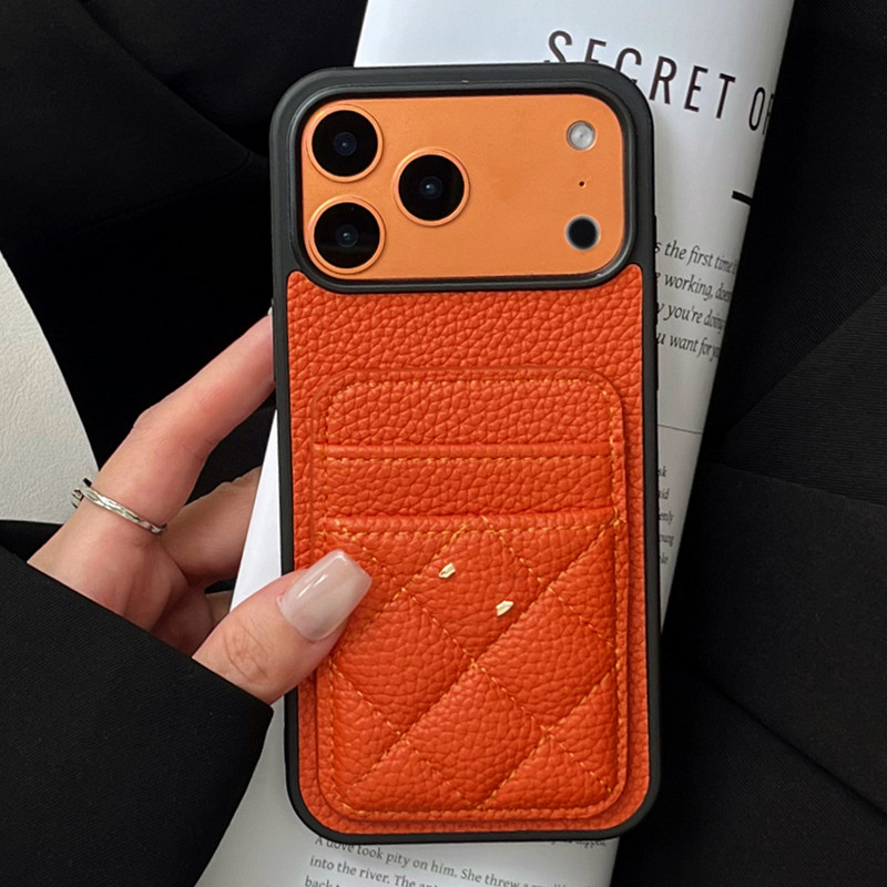 Top Quality Caviar Leather Phone Case Designer For Apple iPhone 17 Pro Max 16 Pro Max 15 14 13 12 11 16 Plus 15 Plus Samsung Galaxy s25 ultra s24 plus s23 s22 Case Card Holder
