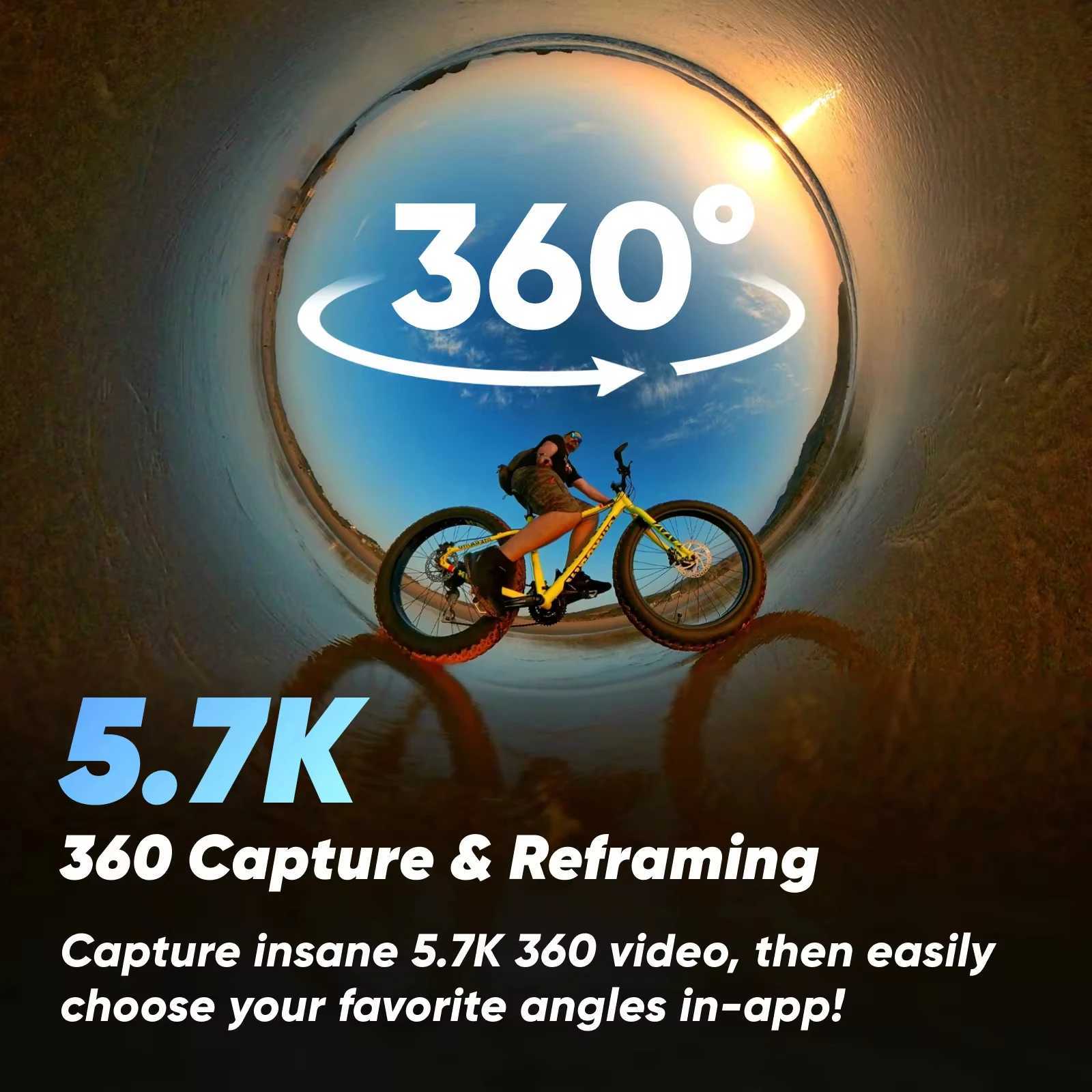 Insta360 X3 Waterproof 360 Action Camera with 12 48MP Sensors57K 360 Active HDR Video72MP Photo4K SingleLens C260617
