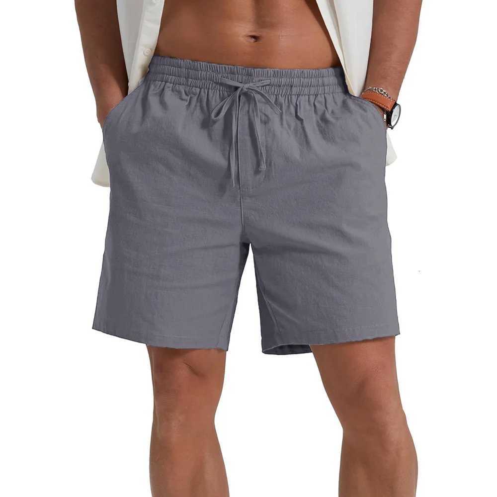 Summer New Mens Shorts Lightweight Breathable Casual Short Pants Cotton Linen Simple Style Daily Sweatpants Short TrousersT251015