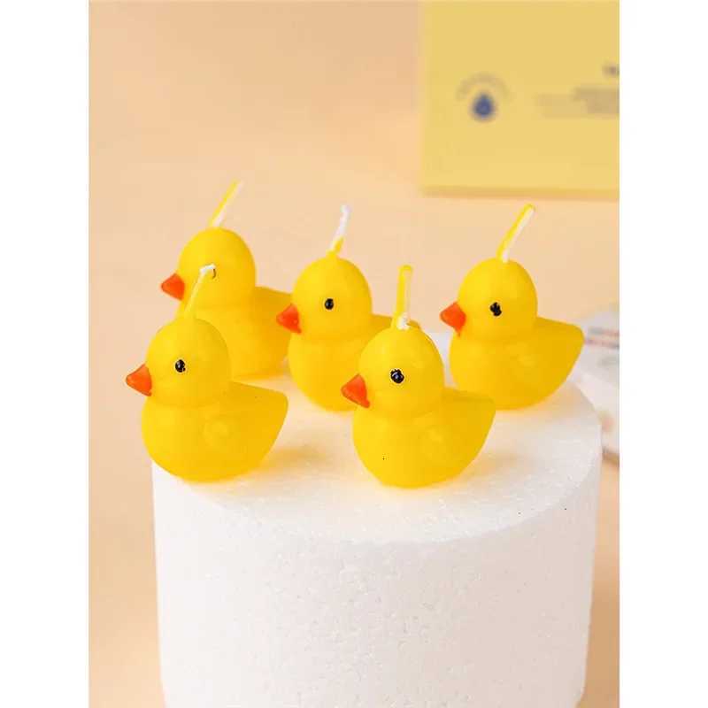 3pcsset Yellow Duck Candles Birthday Candles Creative Cute Birthday Decoration Candles Childrens Day Decorations C251015