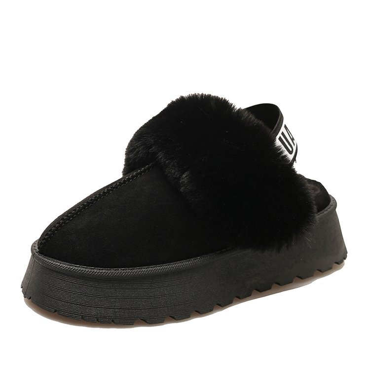 Hot new free shipping designer slippers for womens flat slippers brown khaki black New Fashionable Versatile Winter Fluffy Thickened Cotton Shoes
