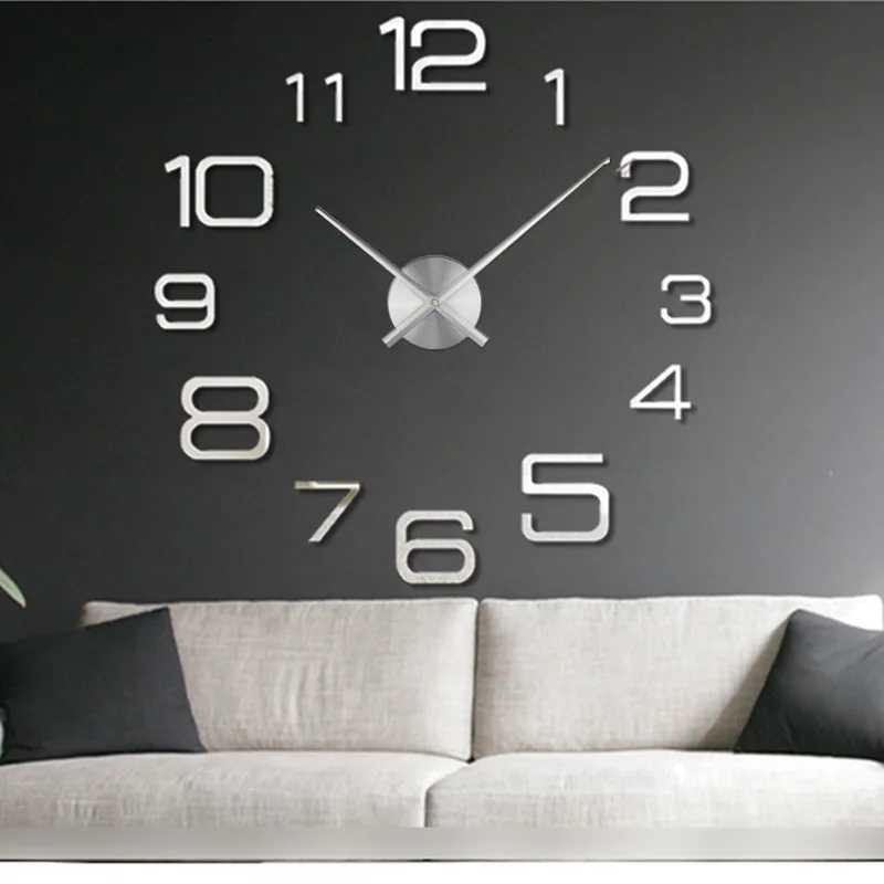 2025 Modern Design Large Wall Clock 3D DIY Quartz Clocks Fashion Watches Acrylic Mirror Stickers Living Room Home Decor Horloge C251015