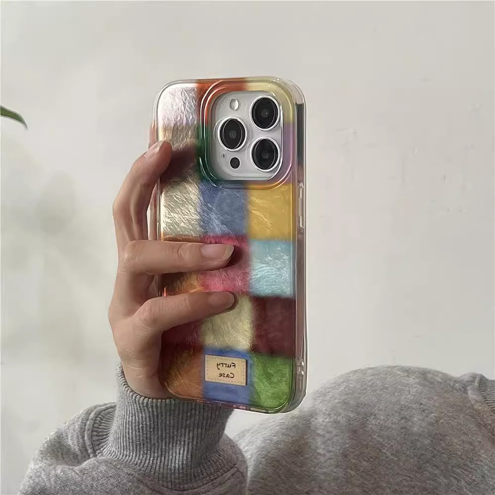 Suitable for iPhone 16 Pro Max Phone Case High-End Feel 15/14 New Model 17 AIR Colorful Small Square Label 13