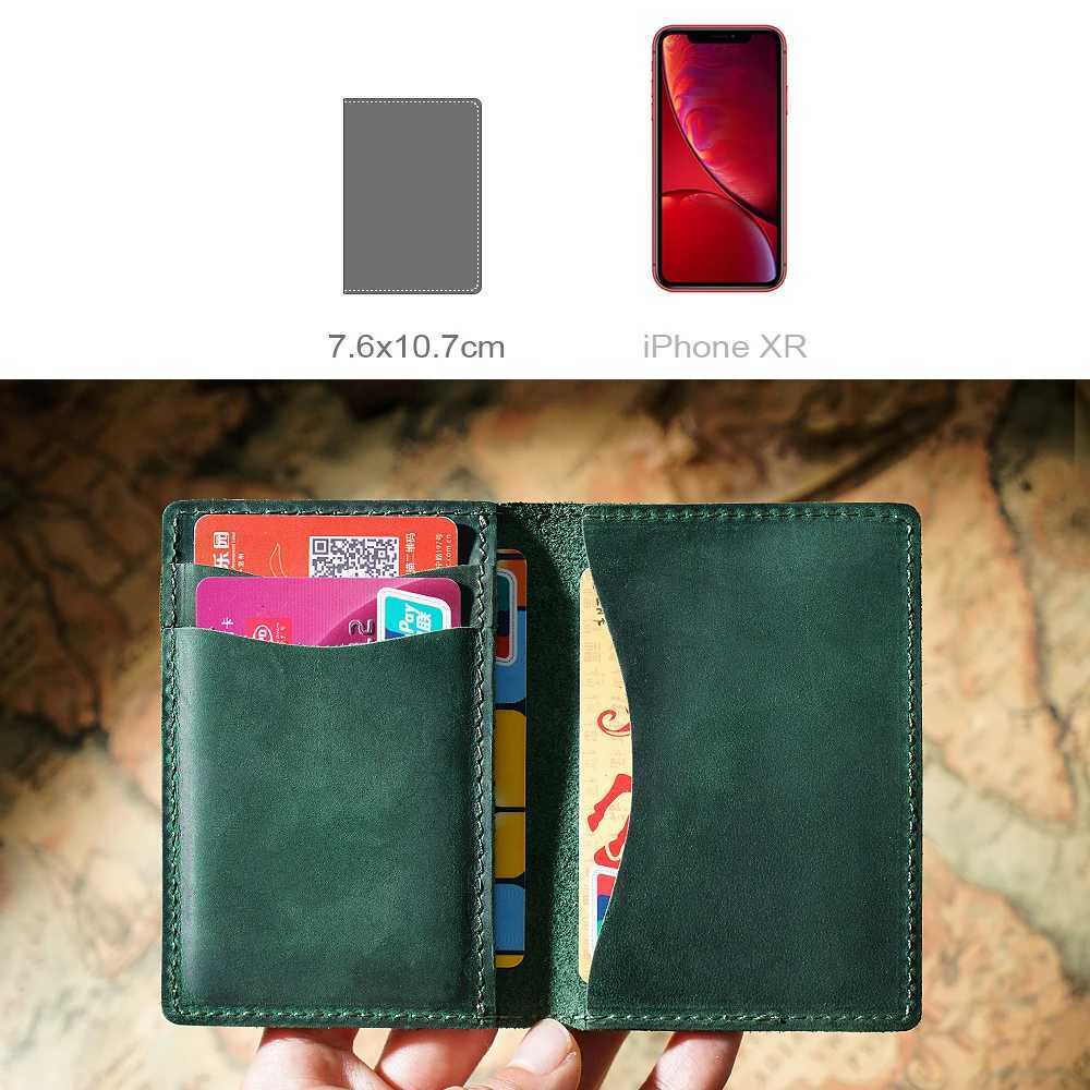 Credit ID Card Holder Vintage Design Crazy Horse Leather Customized Business Men Women WalletL251015