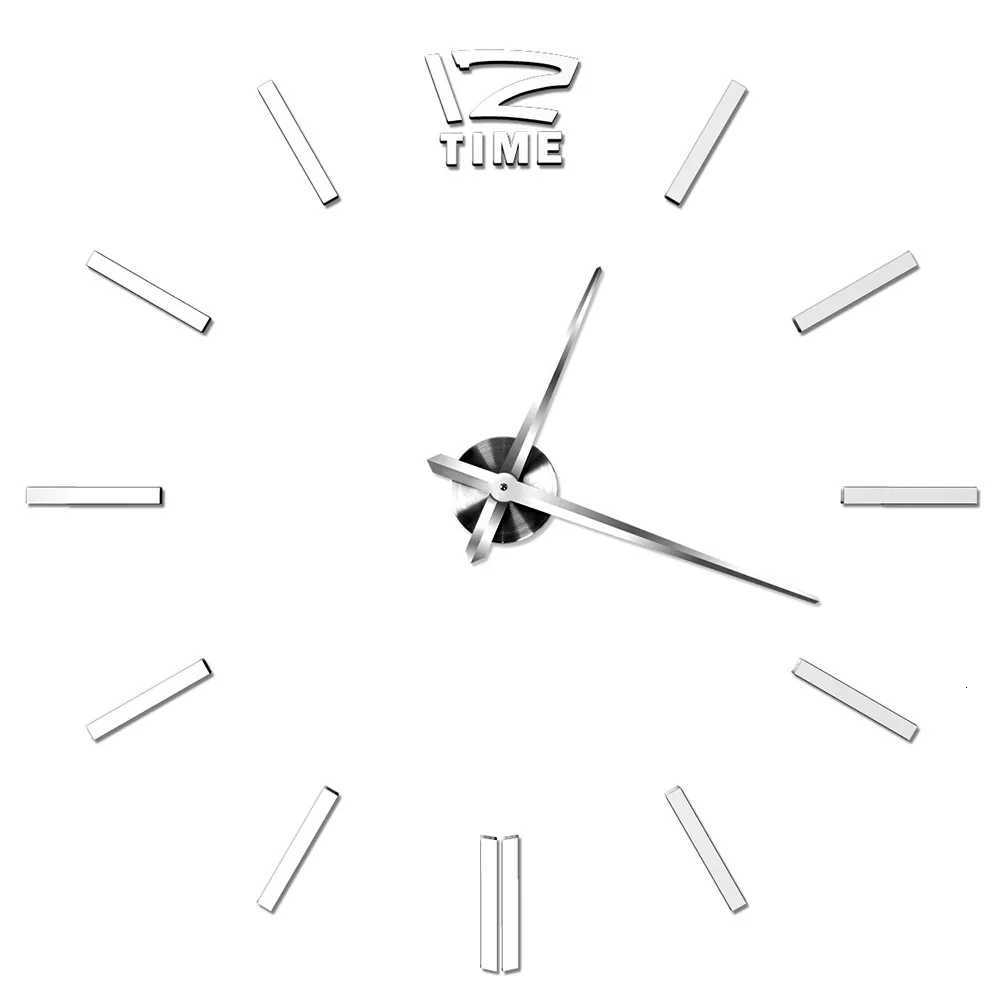 3D Frameless Wall Mirror Clock for Living Room Decor DIY Sticker Clock Smooth Surface Wall Watch Modern Design Large Size C251015