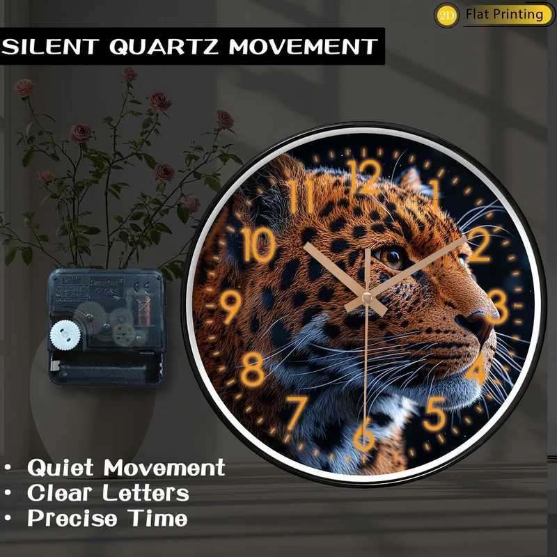 Simplicity LeoPard face closeup Non Ticking Wall Clock Ideal home decor Christmas New Year gifts for dear ones C251015