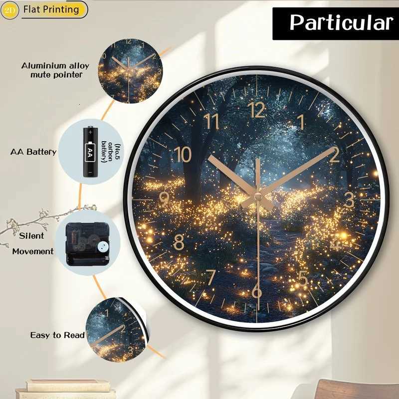 1pc Stylish Forest with glowing lights Plastic Wall Clock Exquisite choice for New Year Christmas presents C251015