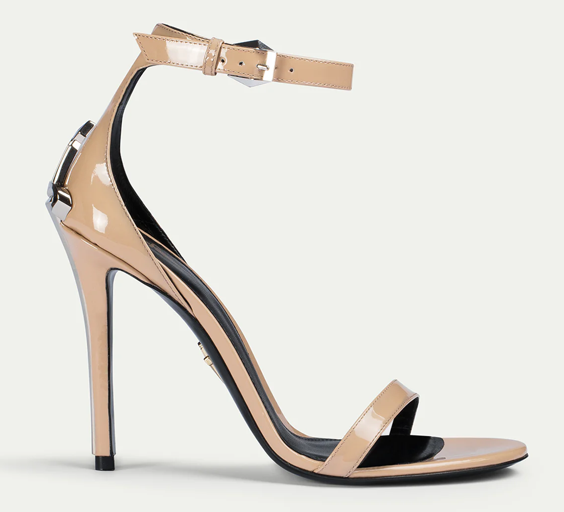 New 2026Luxury Women Cesare Paciotti Sandals Shoes Dagger Heels Silver Metal Stiletto Heel Lady Pumps Black Nude Party Dress Walking EU35-43 Original 
