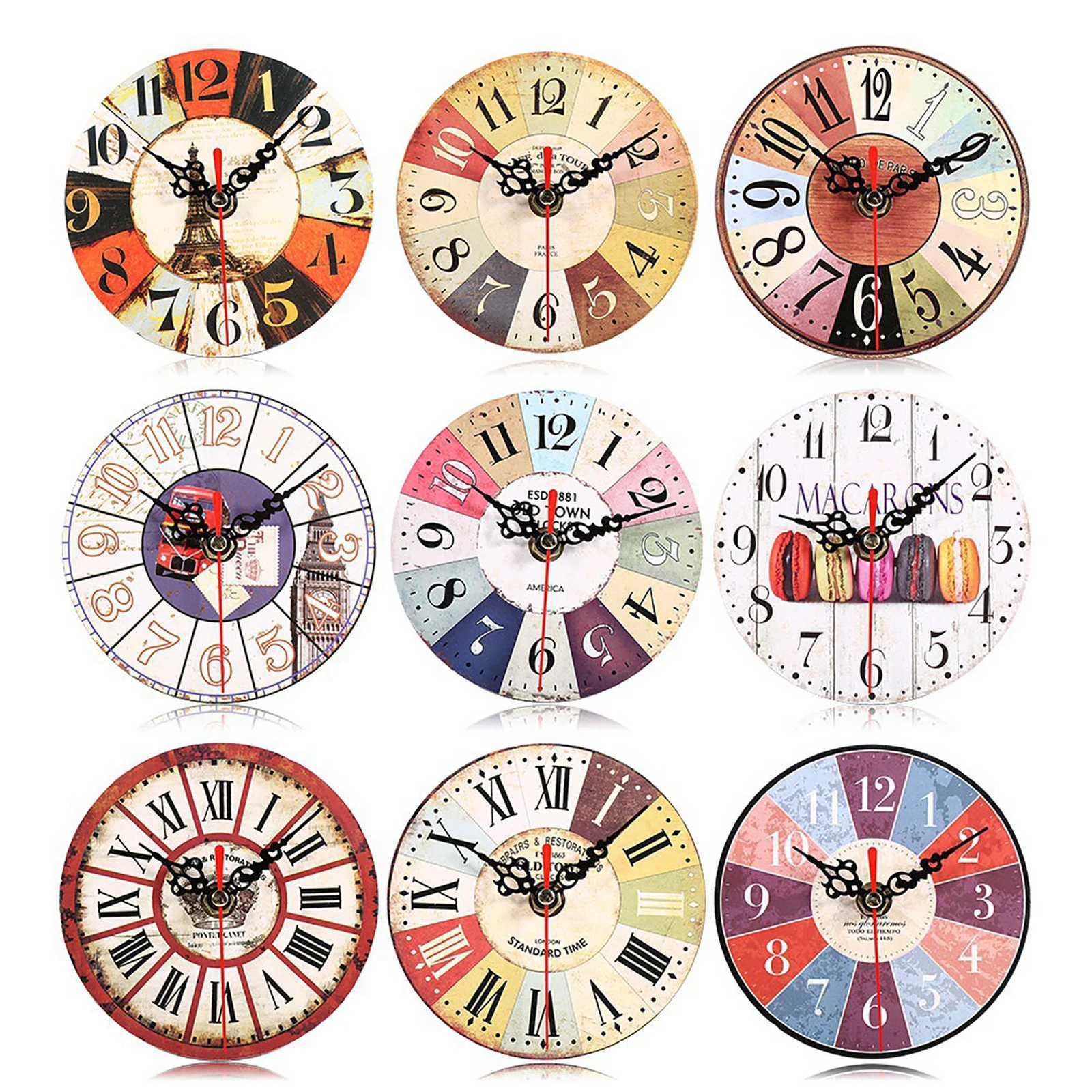 Wooden Clock Vintage Round Wall Clock Wooden Round Clock Antique Wood Wall Clock Wall Clock for Home Decoration New Office C251015