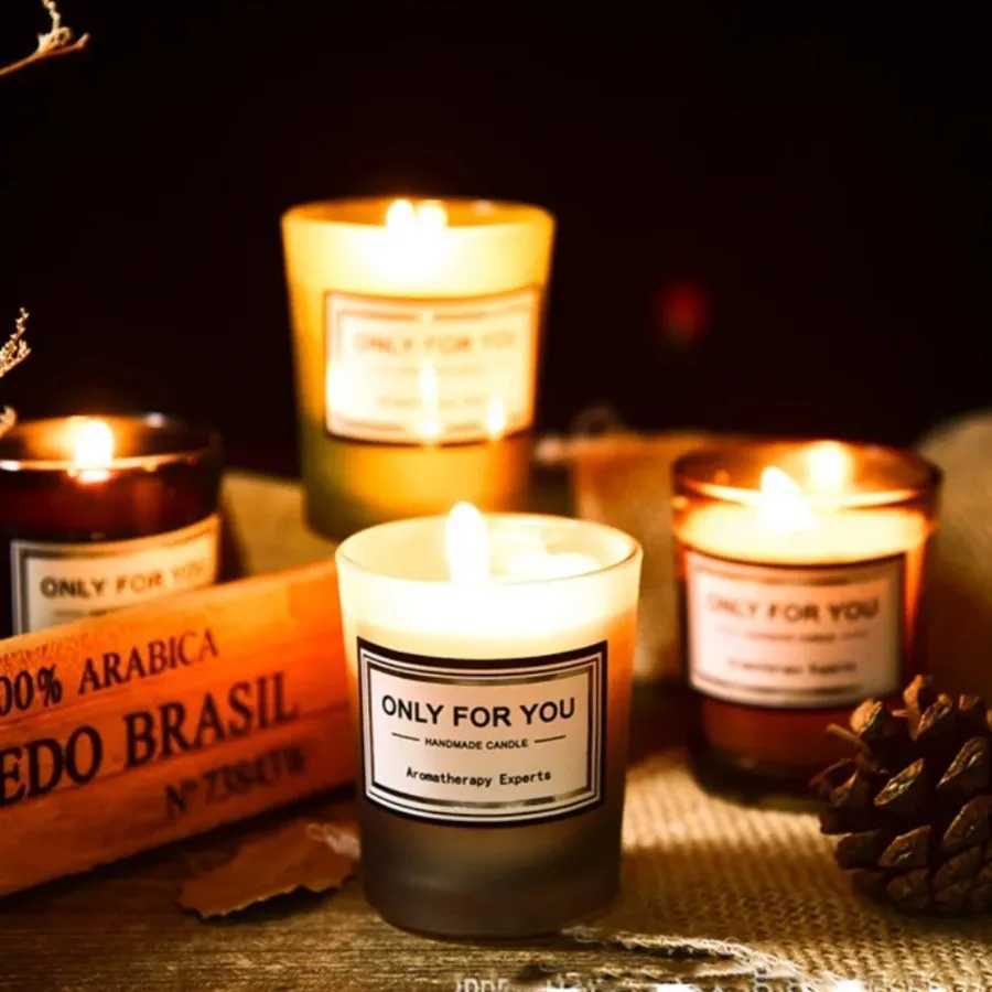 small round cup aroma candle in glass with gift box home fragrance essential oil scented candle home decor gifts C251015