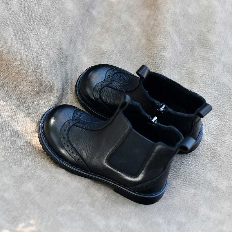 Autumn Spring Childrens Boots Genuine Leather Boys Riding Boots Girls Short Boots Soft Cowhide Kids Shoes Size 2336T251015