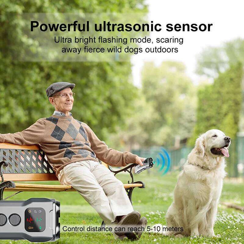 Anti Barking Training with LED Flashlight Ultrasound Device Ultrasonic Dog Bark Stopper Light for Pet Gift