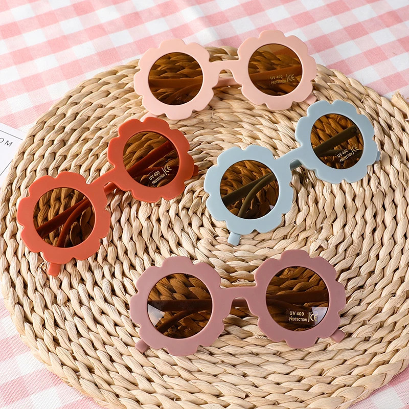 Vintage Cute Kids Girl Sunglasses Child Sun Round Flower Baby Children UV400 Sunglass Girls Boys Fashion Glasses Z260305
