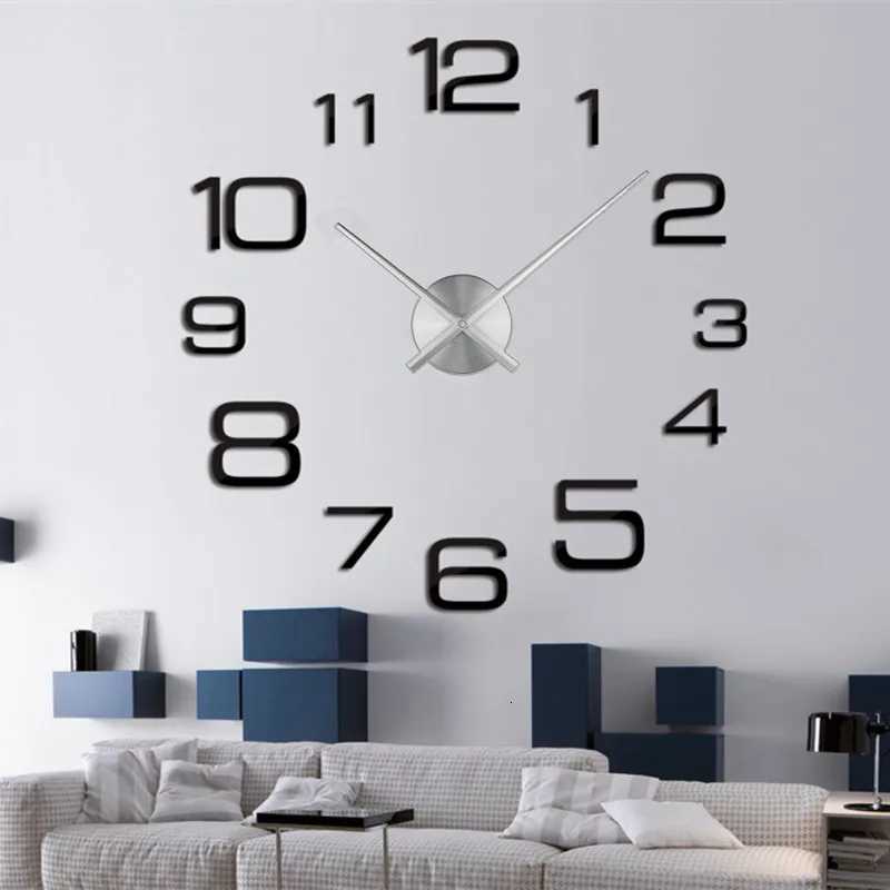 2025 Modern Design Large Wall Clock 3D DIY Quartz Clocks Fashion Watches Acrylic Mirror Stickers Living Room Home Decor Horloge C251015