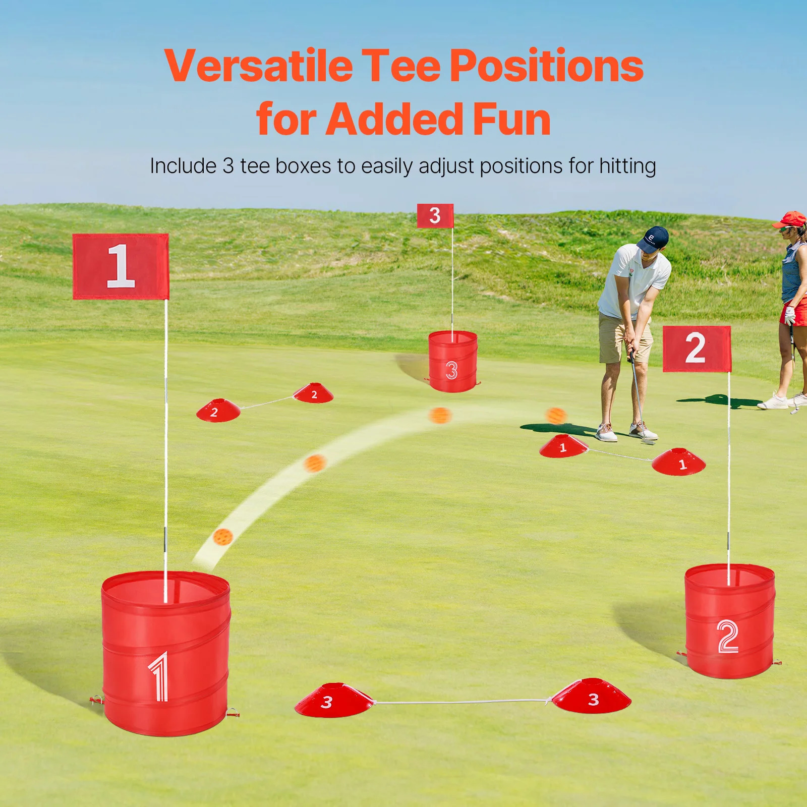 SucceBuy 369 Hole Kids Backyard Golf Game Portable Bucket Golf Course Practice Chipping Games for Family Outdoor Sports Toys 251014