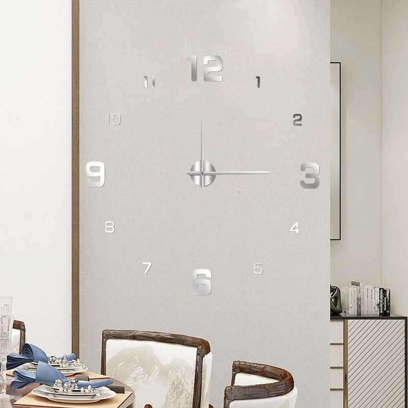 Large 3D Wall Clock Luminous ic Wall Clocks DIY Digital Clock Wall Watches Stickers Silent Clock for Home Living Room Table C251015