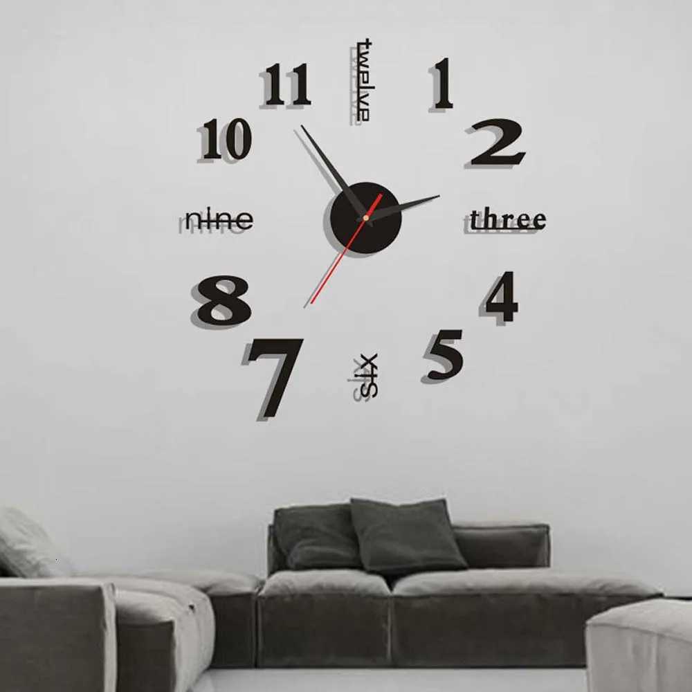 decorative wall clock no drilling required used for the living room modern minimst hanging wall clock silent C251015