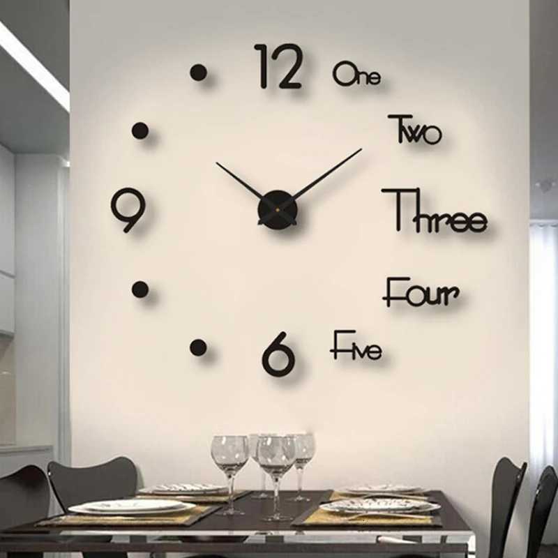 1Pc DIY 3D Wall Clock Mirror Sticker Modern Design Mute Quartz Needle Home Decor Wall Art C251015