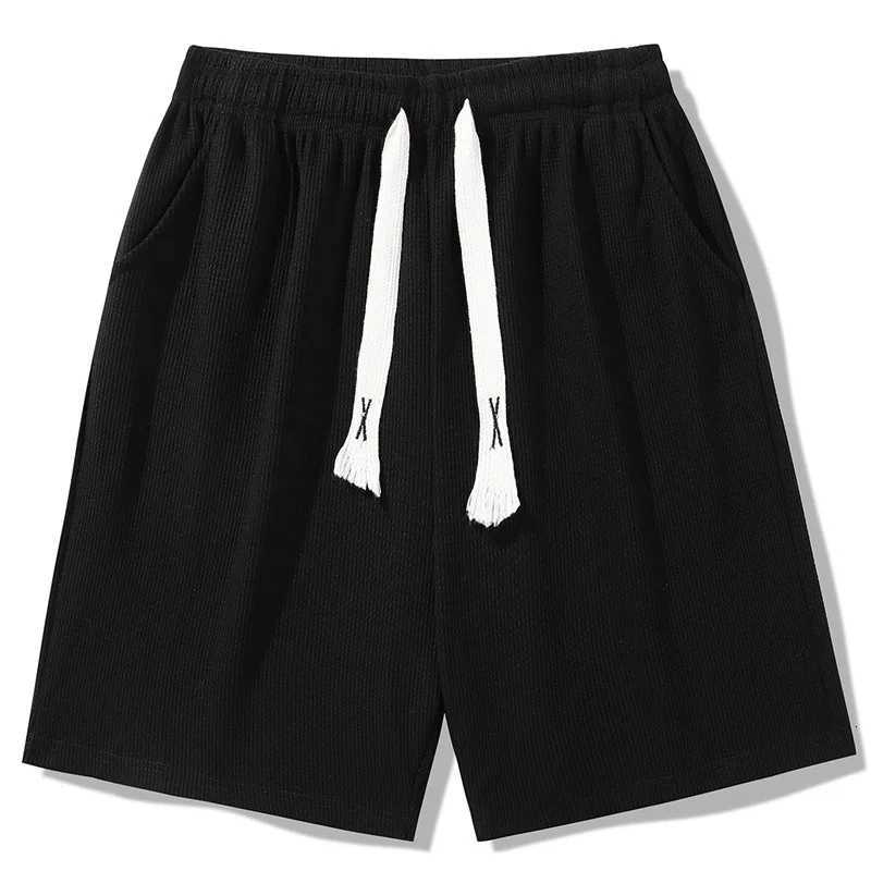 Summer mens sports shorts thin quickdrying fivepoint fashion waffle drawstring loose styleT251015