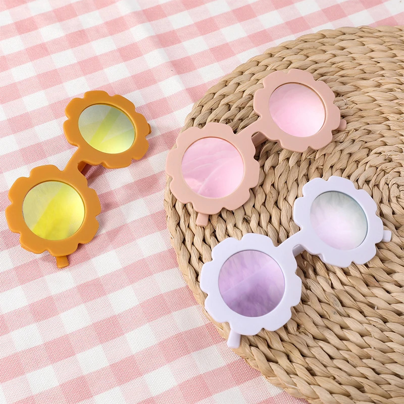 Vintage Cute Kids Girl Sunglasses Child Sun Round Flower Baby Children UV400 Sunglass Girls Boys Fashion Glasses Z260305