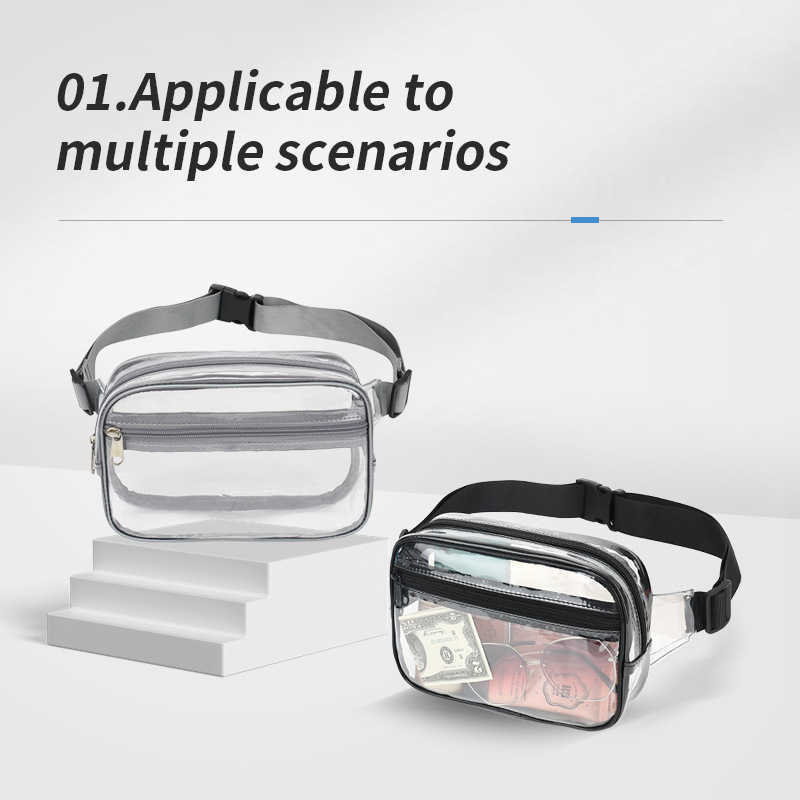 Pvc Material Transparent Waist Bag Trendy Chest Bag Waterproof Crossbody Bag Outdoor Sports Phone Bag Casual Shoulder Bag H251015