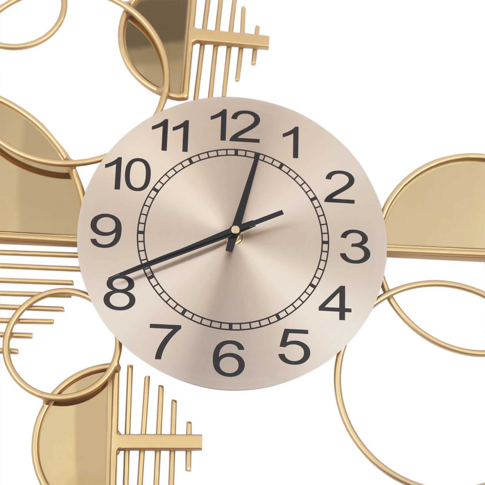 Modern Metal Wall ClockBattery Operated SilentMinimst ClockDecorative Clock for Living Room Bedroom Gold C251015