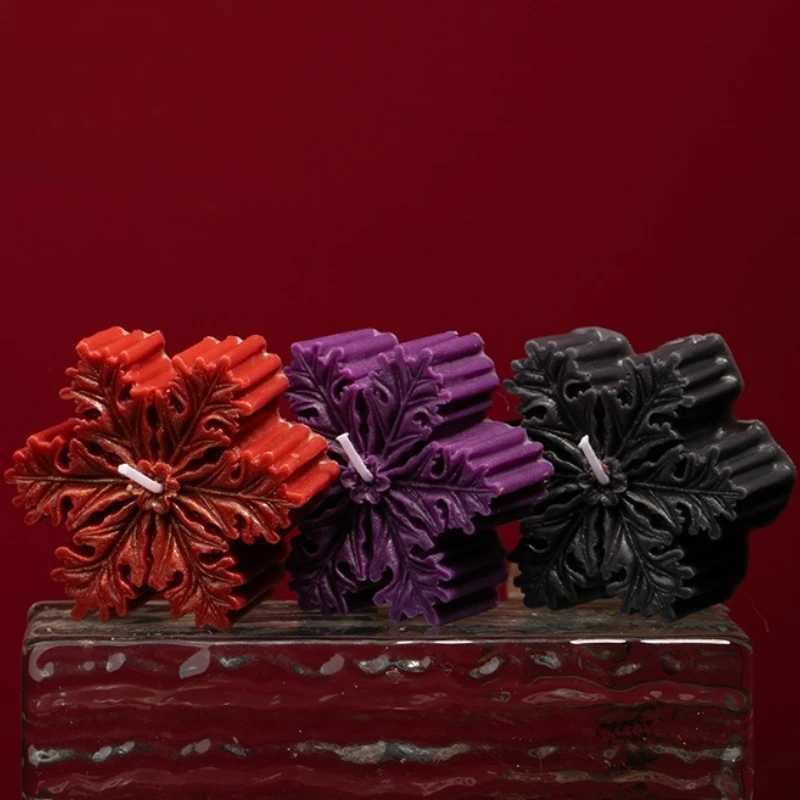 Low Temperature Wax Christmas Three Dimensional Snowflake Aromatherapy Candle Decoration Props Atmosphere Ornaments C251015