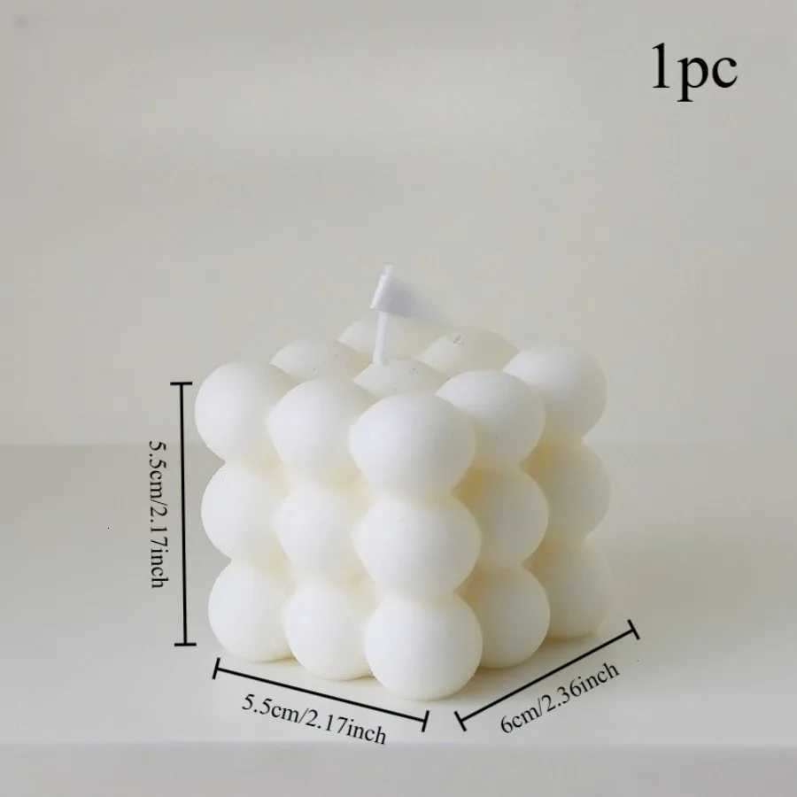 1Pc Bubble Cube Shaped Candle Handmade Scented Candle Aromatherapy Soy Wax Candle Home Decoration Wedding Birthday Party Candles C251015
