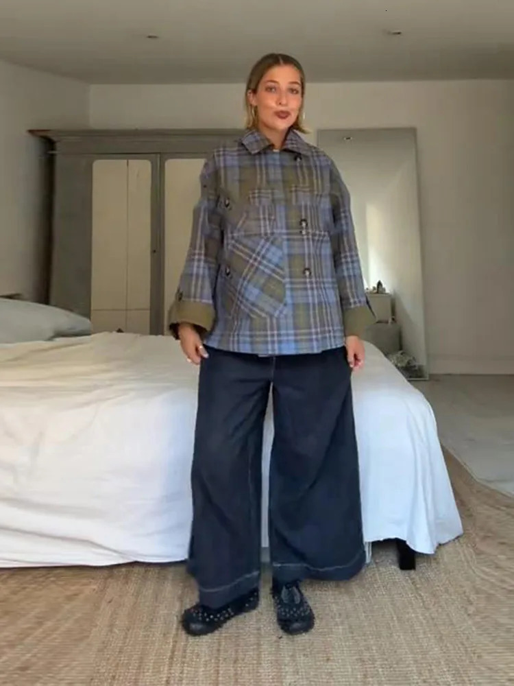 High Street Womens Coat Turndown Collar Lace Up Full Sleeve Loose Straight Female Jacket 2025 Autumn Chic Fashion Lady Coats251014