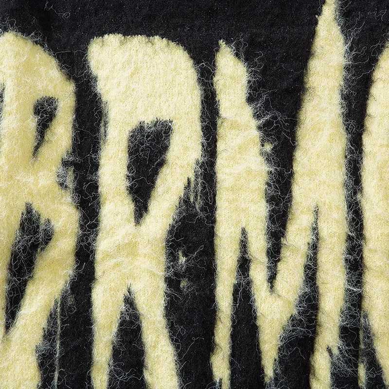 Dark Bohemian Knitwear Long Sleeve round Neck Sweater for Women Autumn Winter Loose Fit Couple Style High Street Trend J251015