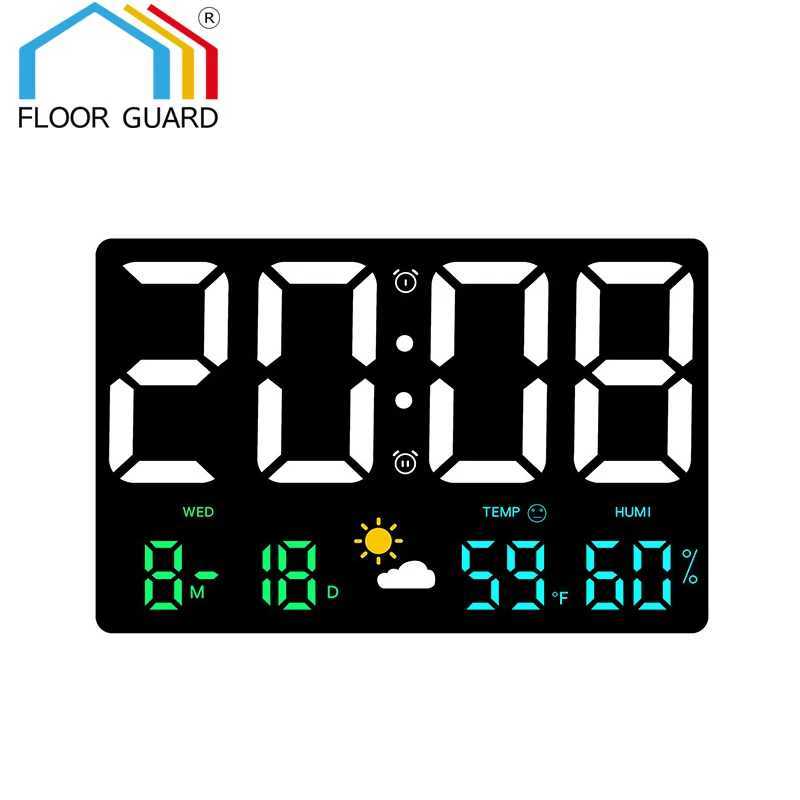 Smart Mute LED Electronic Wall Clock Modern Desk Clock Night Alarm Minimst Thermometer Air Clock Home Decor For Living Room C251015