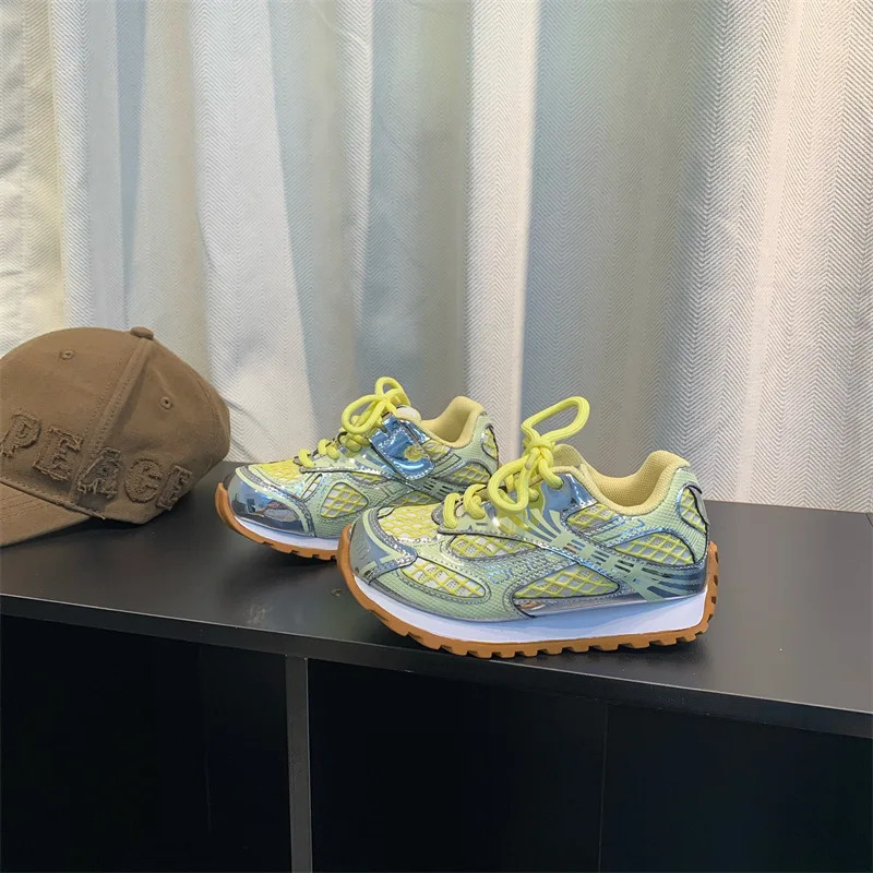 2025 Toddler Kids Orbit Metallic Running Sneaker Children Casual Fashion Trainers Boys Girls Sports Walking Glowing Tennis Shoes 251015