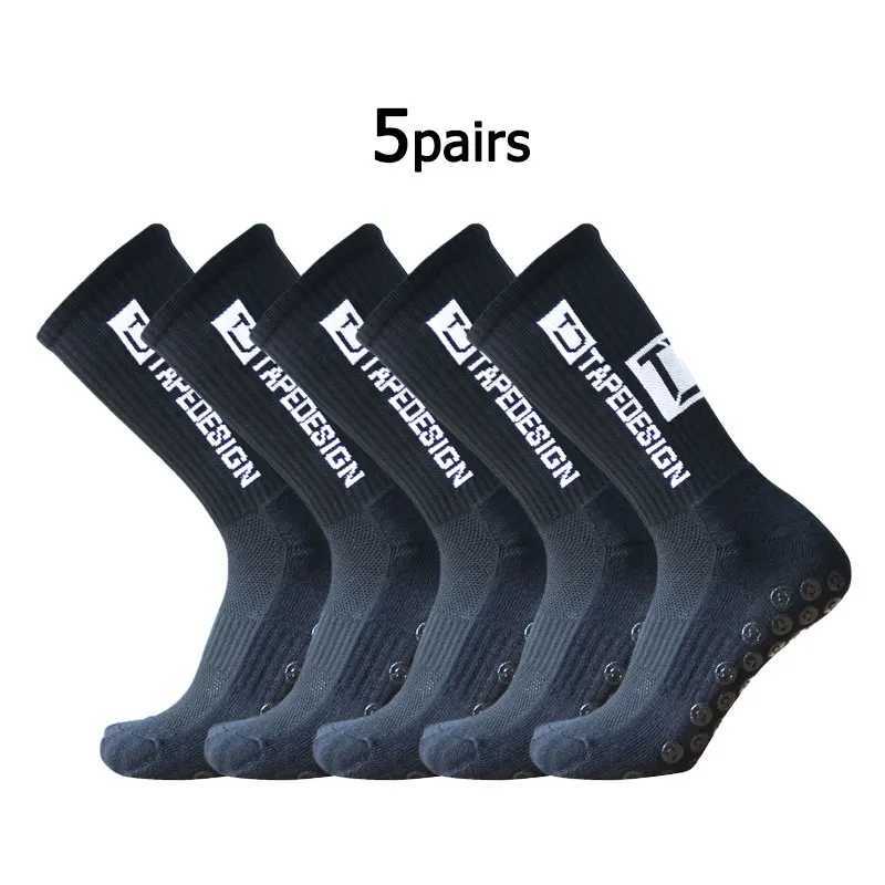 5PairsLot New ANTI SLIP Tapedesign Football Socks Mid Calf NonSlip Soccer Sport Cycling Sports Mens Sock EU3845 J251015
