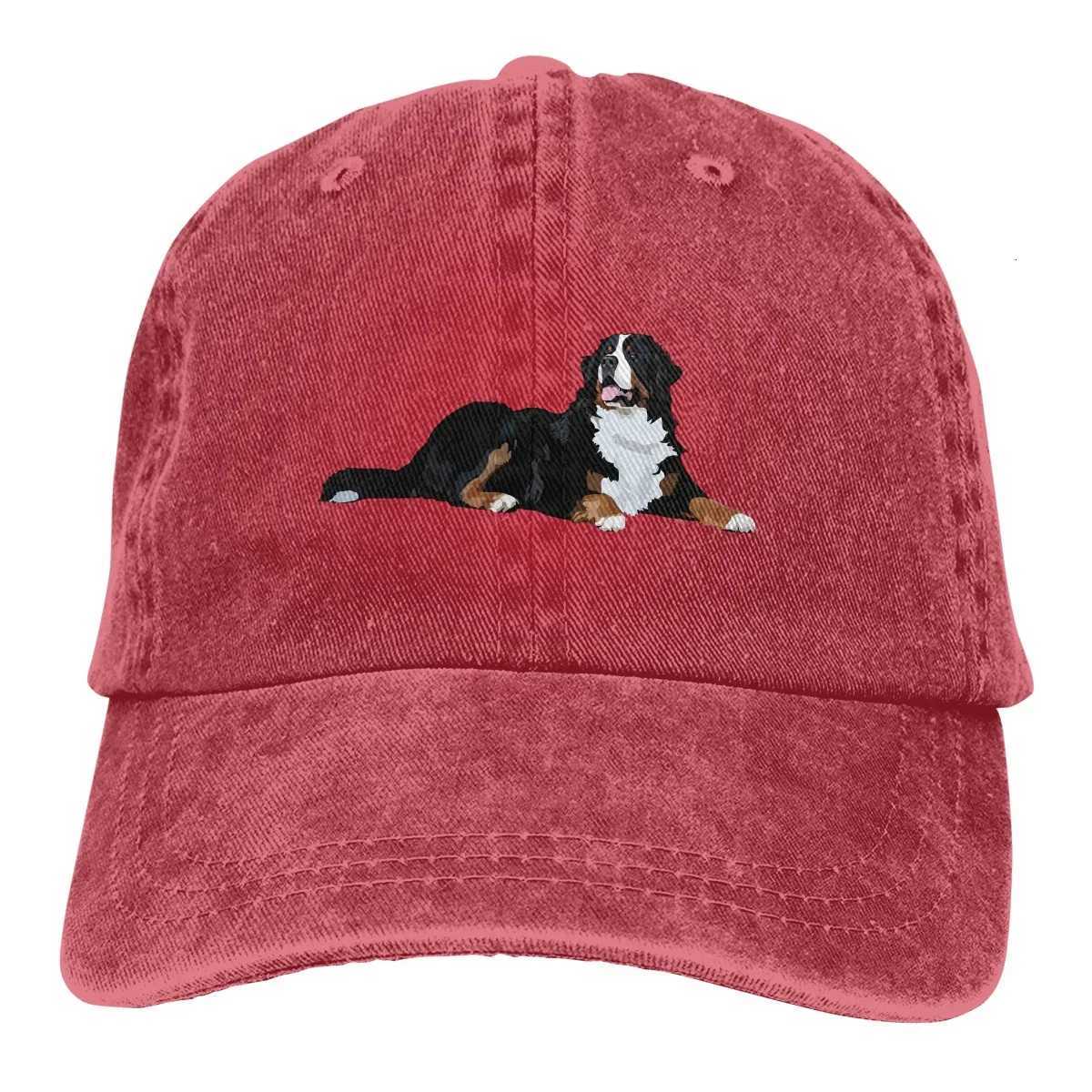Bernese Mountain Dog Print Pattern Hat Adjustable Cowboy Cotton Baseball Cap D251015