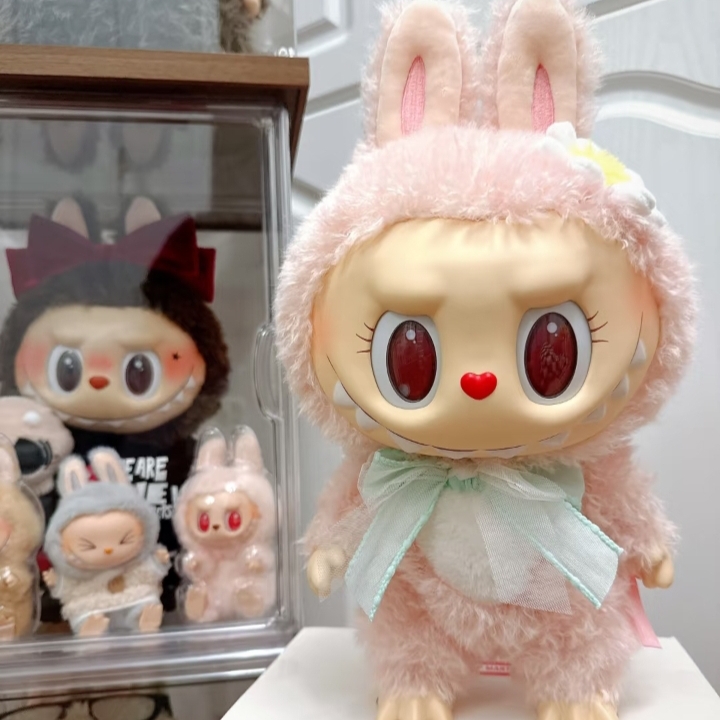 38Cm Pink Plush Doll Mokoko Close To Sweet Big Labubu Doll Sweetheart Series V1 In Stock