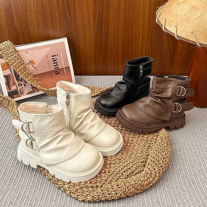 Velvet Long Pipe Shoes for Kids Girl Western Style Military Bearing Kids Knight Boots Runway Brand Designer Slouchy Boots I09297T251015