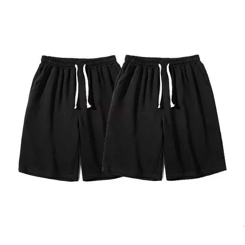 Mens and womens solid color loose sports cotton shorts are suitable for all seasons of casual running sweatpantsT251015