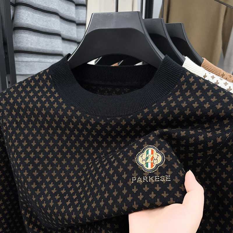 High End Luxury Quality Mens Knitted Pullover ONeck Z Embroidered Jacquard Sweater Autumn Winter New Korean Fashion Menswear J251015