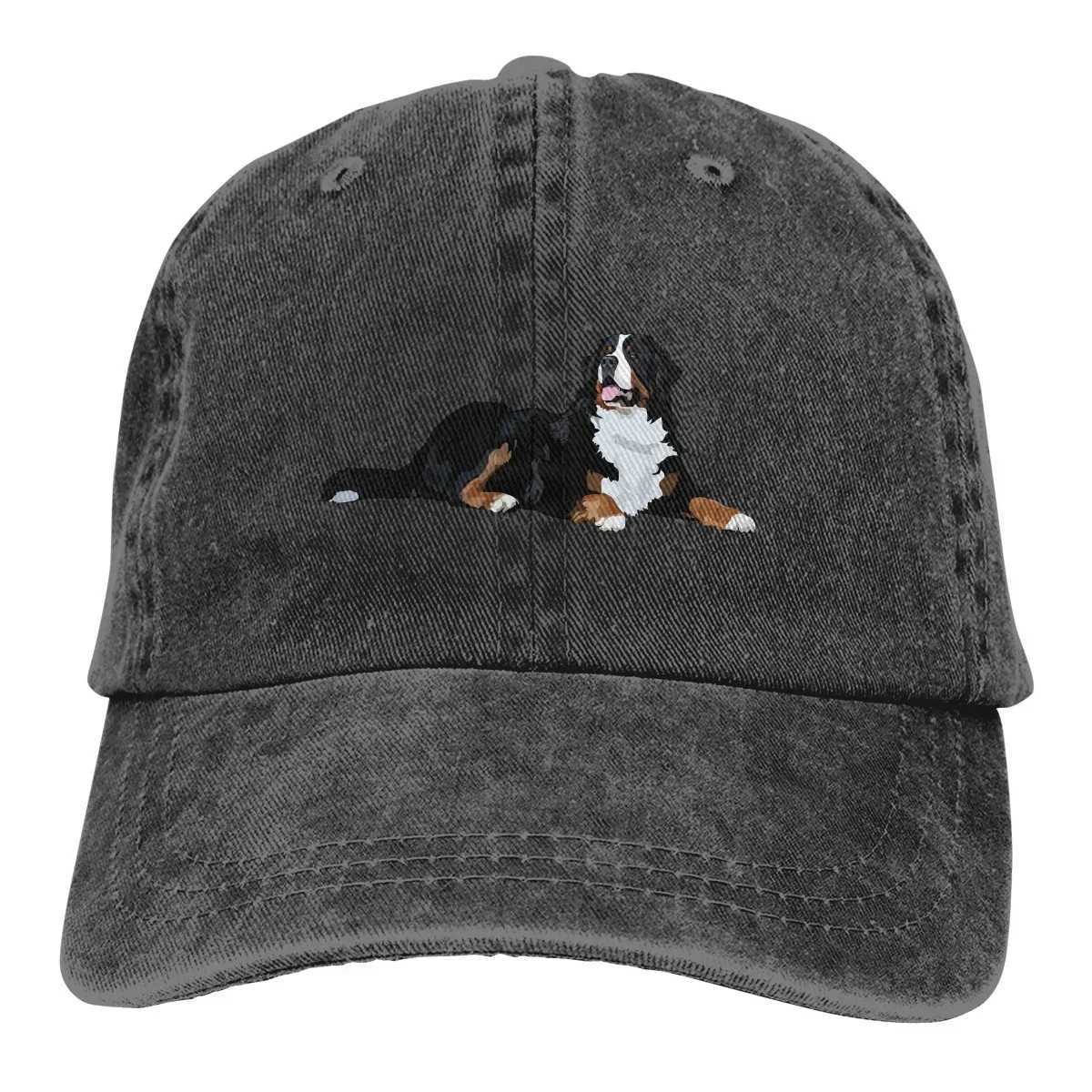 Bernese Mountain Dog Print Pattern Hat Adjustable Cowboy Cotton Baseball Cap D251015