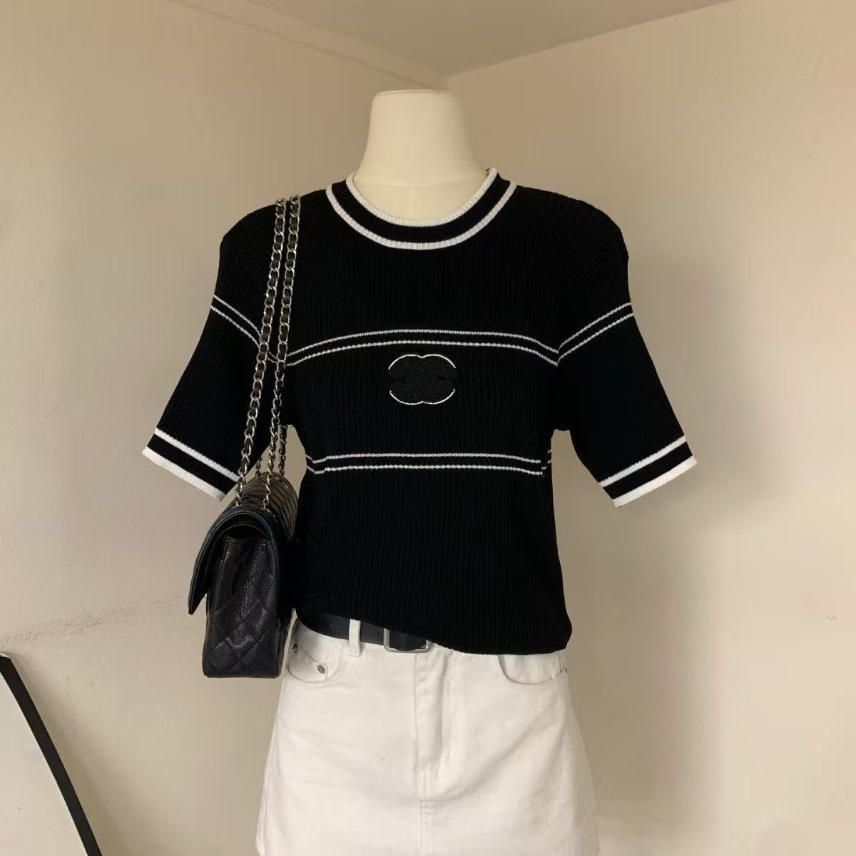 Designer Brands Summer Knitted Women's T-Shirt Women's Sweaters Tops High Elasticity Slim Fit Vest Camis Sexy Sleeveless Vest Top Braces Tank Top S--XL