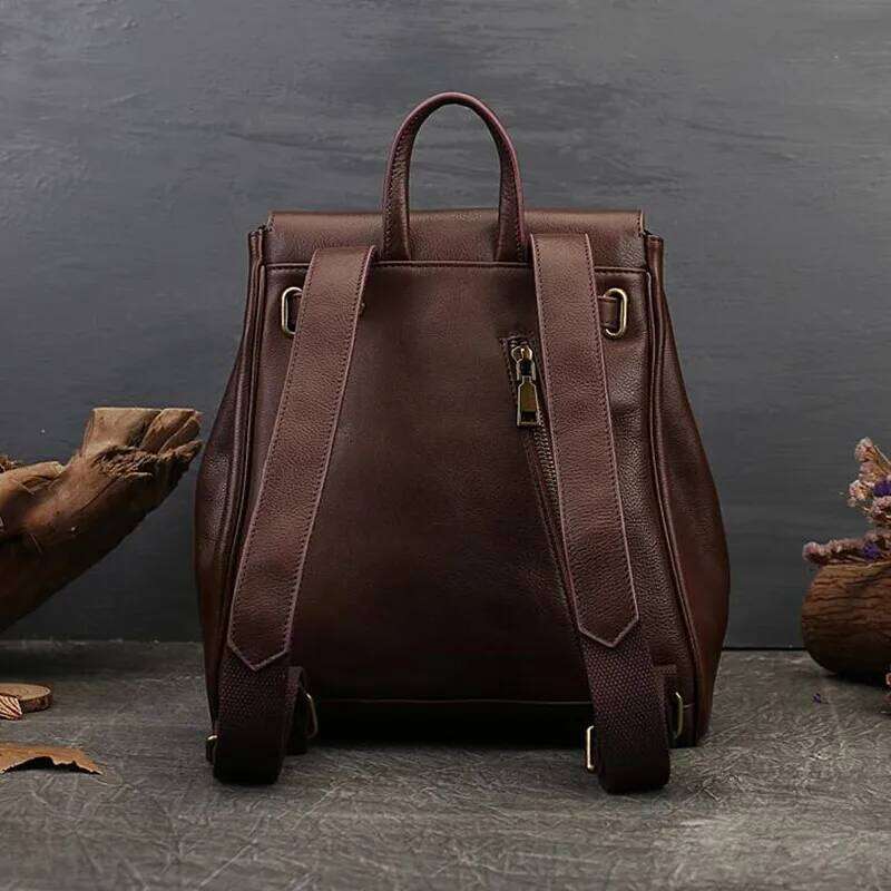 Luxury Bag Classic Leather Backpack For Women Fashion Large Shoulder Ladies Anti Theft Satchel Bags Wear Resistant Commuting Daypack