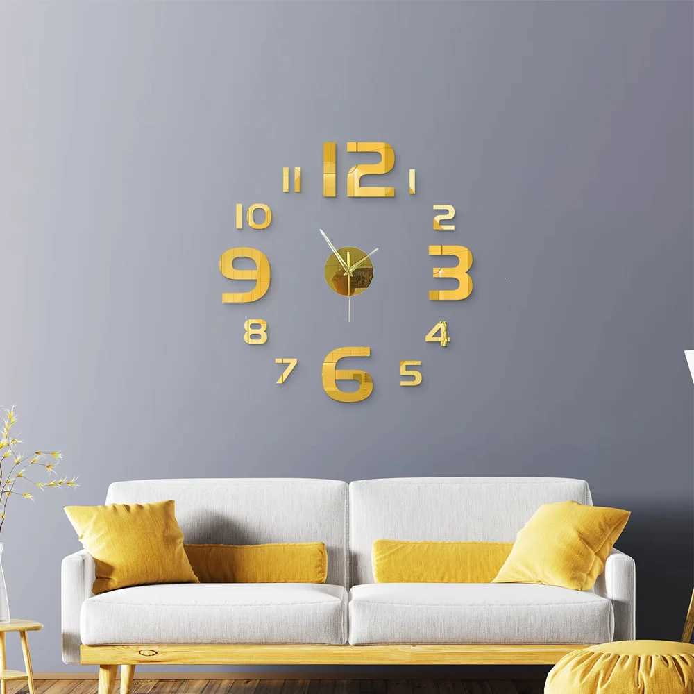 Small Wall Clock 2D DIY Quartz Clocks Fashion Watches Acrylic Mirror Stickers Living Room Home Decor Horloge 2023 Modern Design C251015