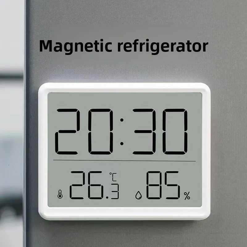 3in1 Smart Digital Clock Temperature Humidity Display Alarm UltraThin Adhesive Mount for Wall or Tabletop Use C251015