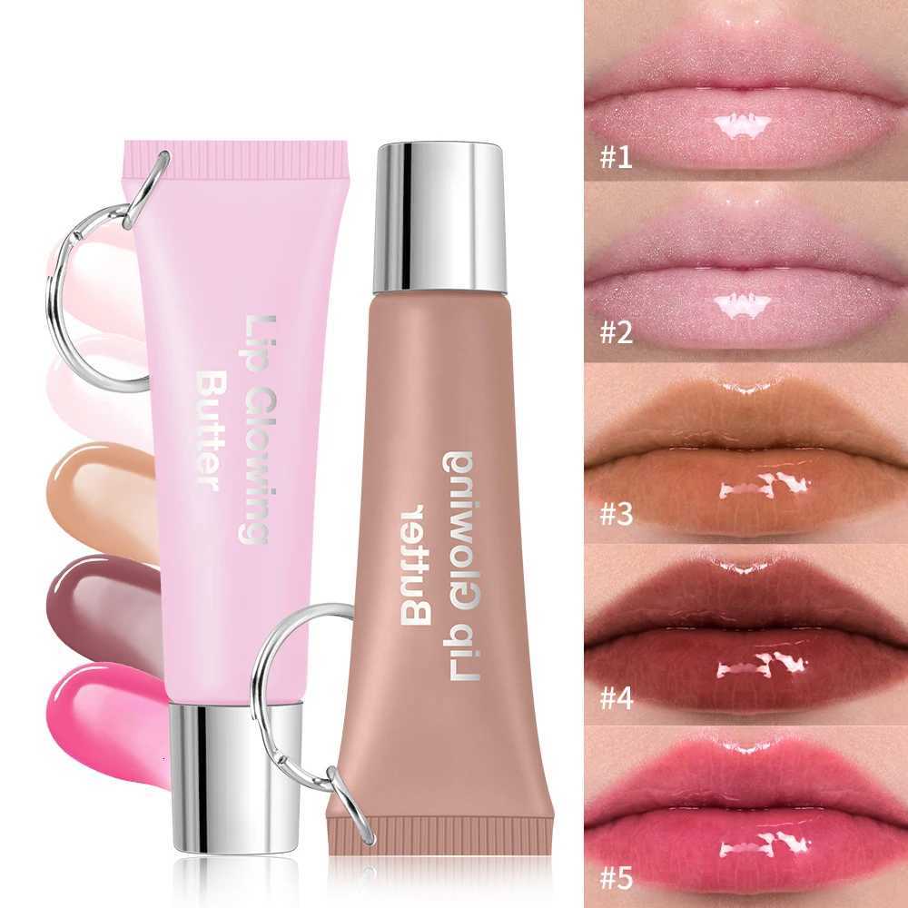 Lips Glosses Keychain 2in1 Design Long Lasting Moisturizing Pink Nourish Lipstick Glowing Butter Makeup Care Shine CosmeticsXJ251015