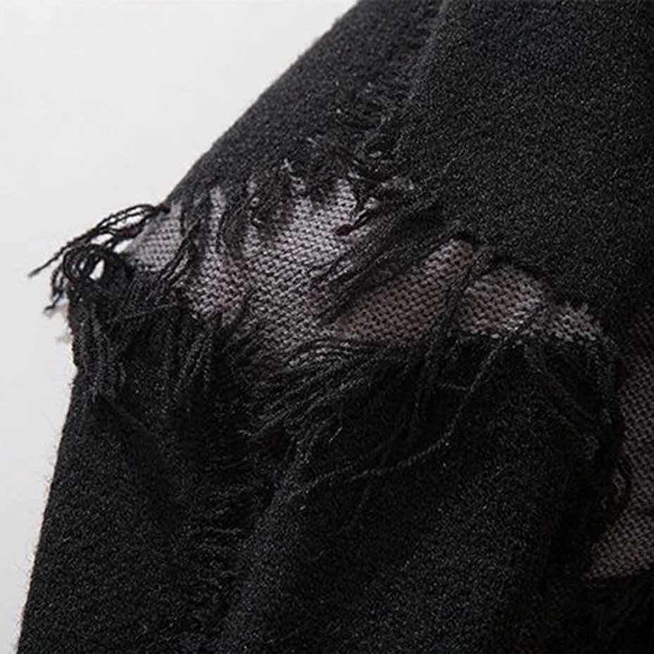 Skulls Sweaters Gothic Punk Black Ripped Sweater Knitted Pullover Jumper Harajuku Oversized Y2K Streetwear Sweater Unisex J251015