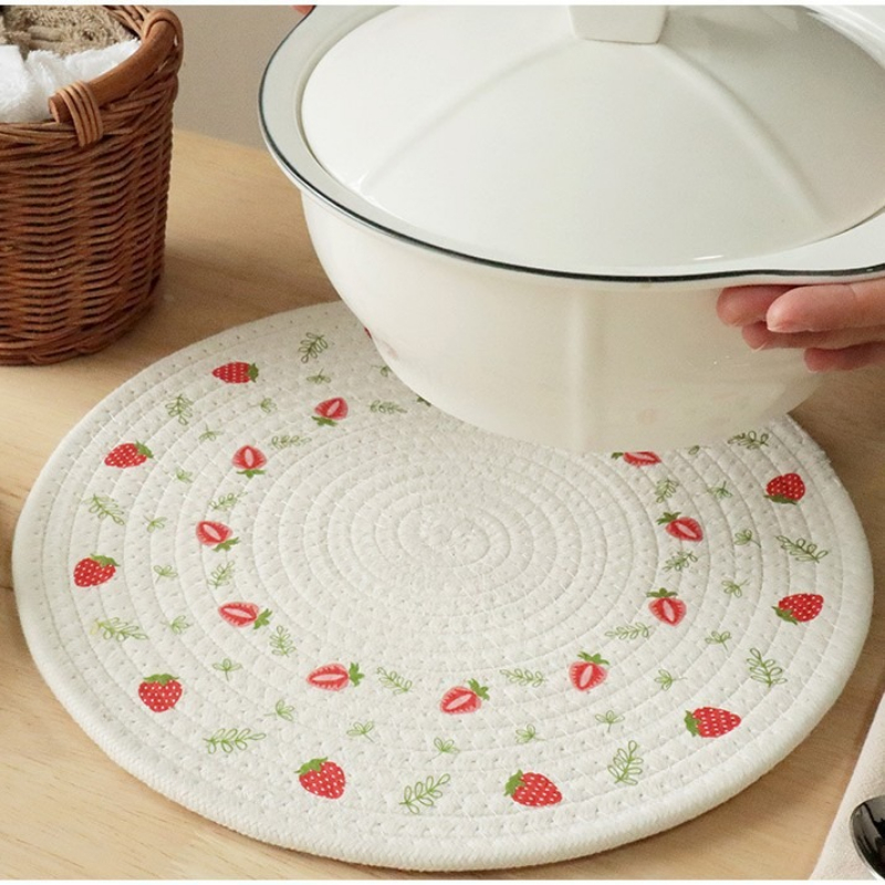 2026 Woven Insulation Table Plate Cup Round Tablecloth Pot Mat Bowl Mat B01