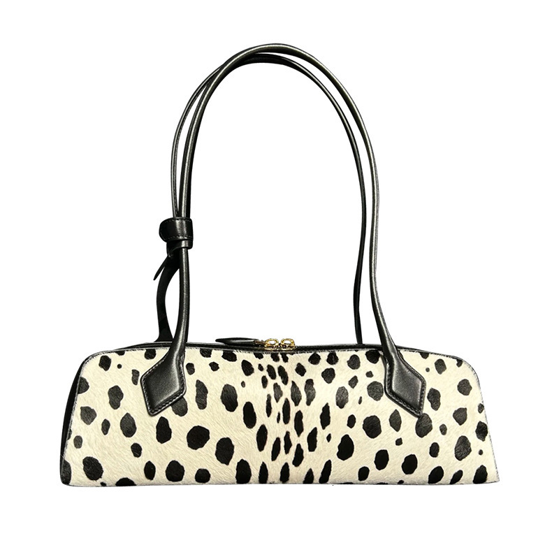 High End Armpit Bag New Retro Fashion Leopard Print Casual Handbag Single Shoulder Commuting Black Spotted Luxury Bag Designer Free Shipping Sausage D