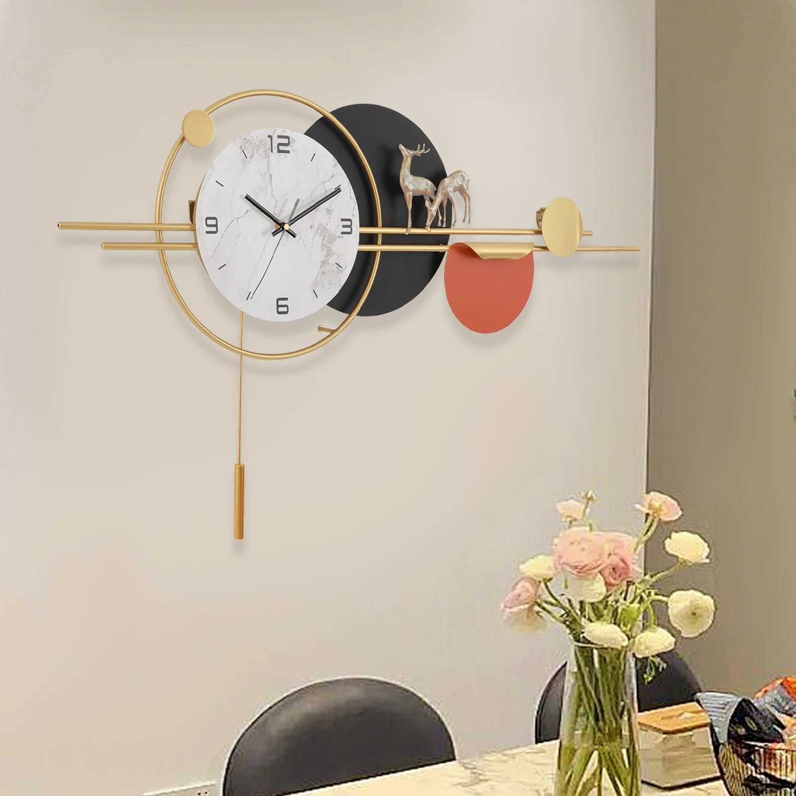 Decorative Wall Clock Round Silent Non Ticking Metal Clock Deco Clock for Living Room Bedroom Home Decoration Gift C251015