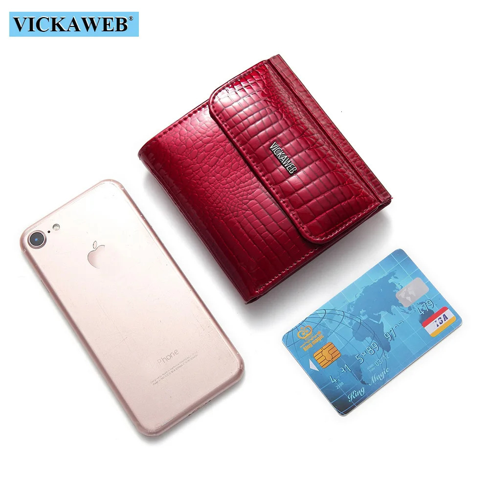VICKAWEB Mini Wallet Women Genuine Leather Wallets Fashion Alligator Hasp Short Female Small Woman And Purses 209 251014